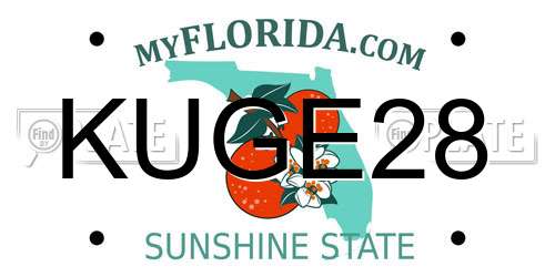 KUGE28 Florida License Plate