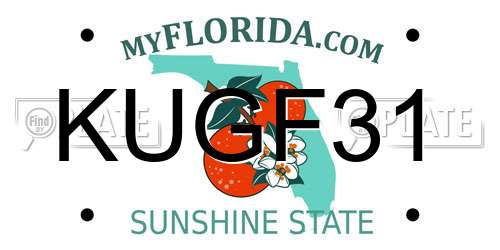 KUGF31 Florida License Plate