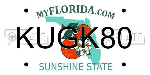 KUGK80 Florida License Plate