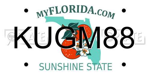 KUGM88 Florida License Plate