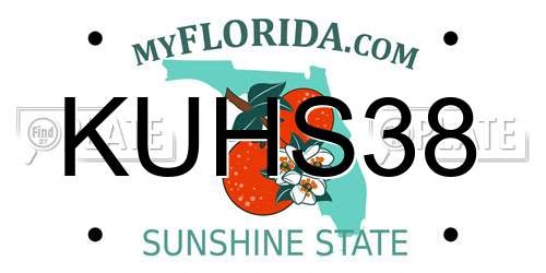 KUHS38 Florida License Plate