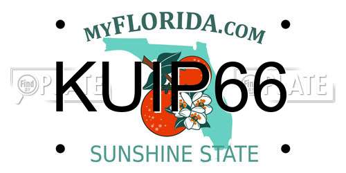 KUIP66 Florida License Plate