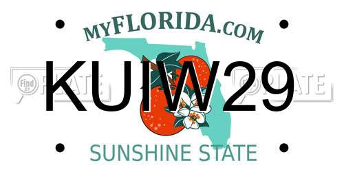 KUIW29 Florida License Plate