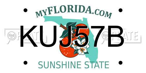 KUJ57B Florida License Plate