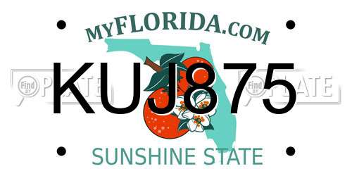 KUJ875 Florida License Plate
