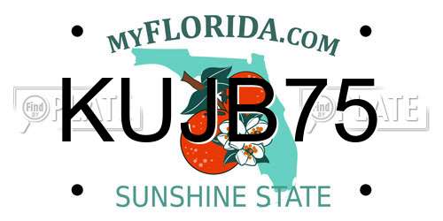 KUJB75 Florida License Plate