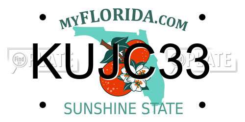 KUJC33 Florida License Plate
