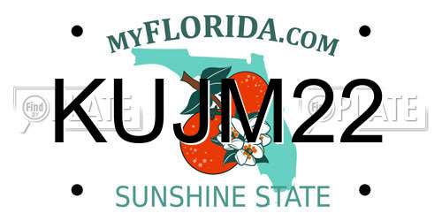 KUJM22 Florida License Plate