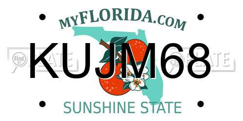 KUJM68 Florida License Plate