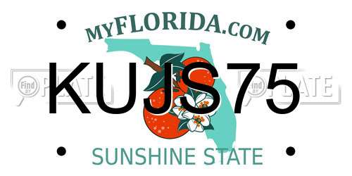 KUJS75 Florida License Plate
