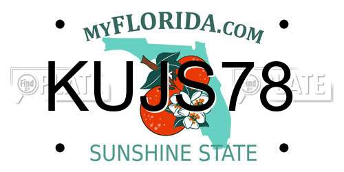 KUJS78 Florida License Plate