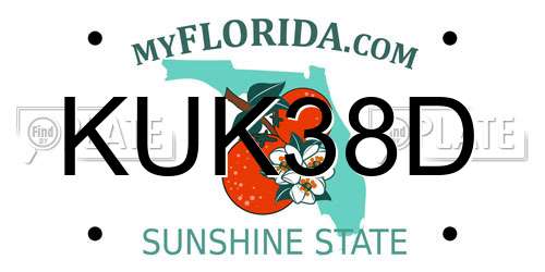 KUK38D Florida License Plate
