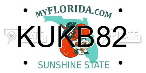 KUKB82 Florida License Plate