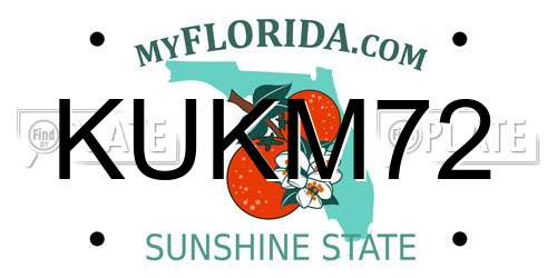 KUKM72 Florida License Plate