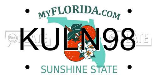KULN98 Florida License Plate