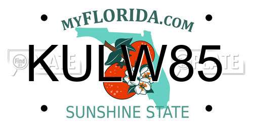 KULW85 Florida License Plate