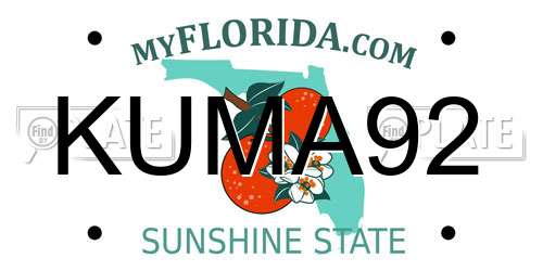 KUMA92 Florida License Plate