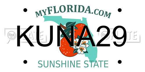 KUNA29 Florida License Plate