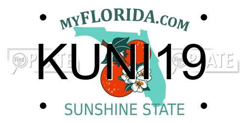 KUNI19 Florida License Plate