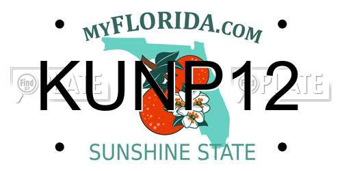 KUNP12 Florida License Plate
