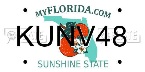 KUNV48 Florida License Plate