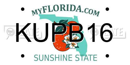 KUPB16 Florida License Plate