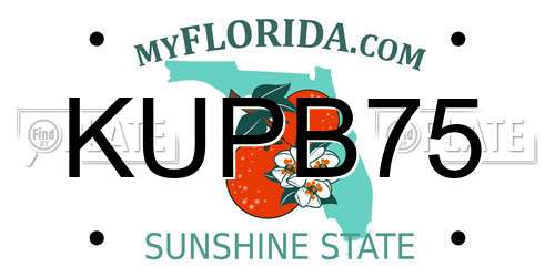 KUPB75 Florida License Plate