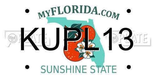 KUPL13 Florida License Plate