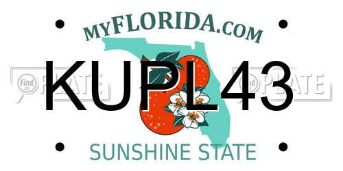 KUPL43 Florida License Plate