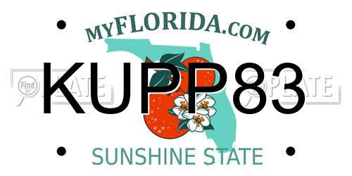 KUPP83 Florida License Plate
