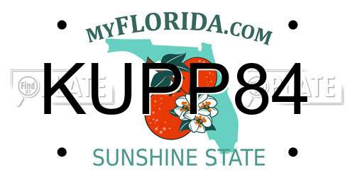 KUPP84 Florida License Plate