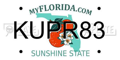KUPR83 Florida License Plate