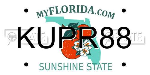 KUPR88 Florida License Plate