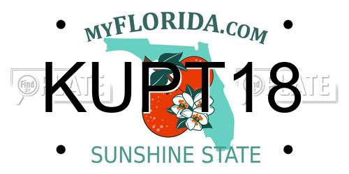 KUPT18 Florida License Plate
