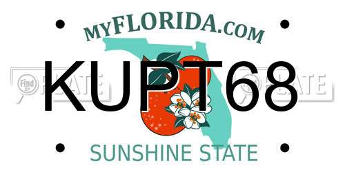 KUPT68 Florida License Plate