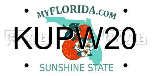 KUPW20 Florida License Plate