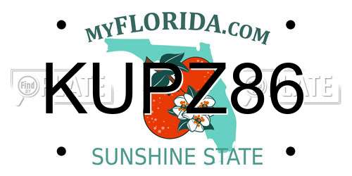 KUPZ86 Florida License Plate