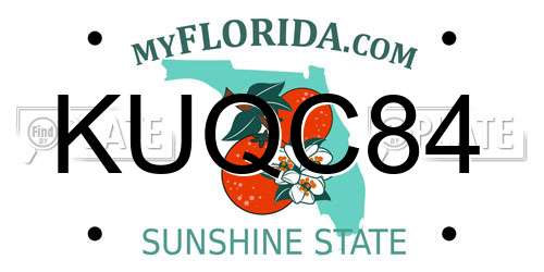 KUQC84 Florida License Plate