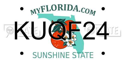 KUQF24 Florida License Plate