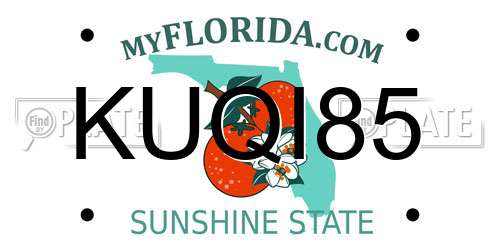 KUQI85 Florida License Plate