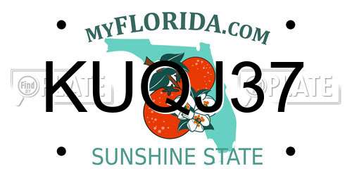 KUQJ37 Florida License Plate