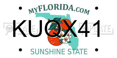 KUQX41 Florida License Plate