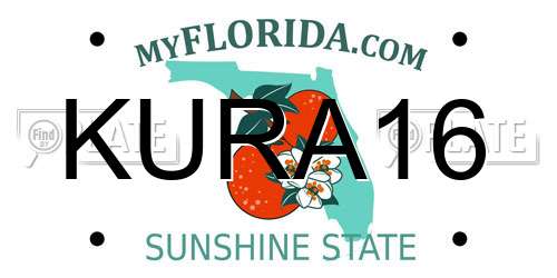 KURA16 Florida License Plate