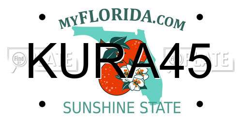 KURA45 Florida License Plate