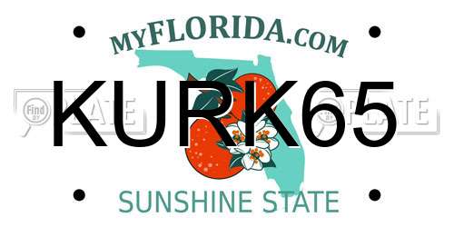 KURK65 Florida License Plate