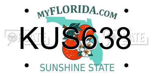 KUS638 Florida License Plate