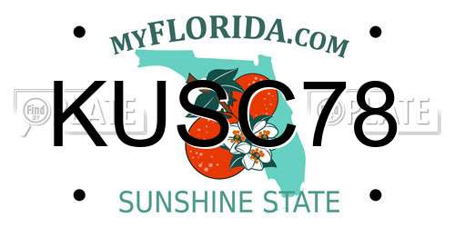 KUSC78 Florida License Plate