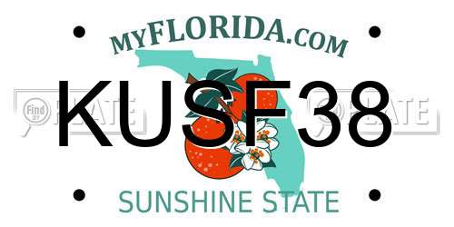 KUSF38 Florida License Plate