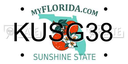 KUSG38 Florida License Plate
