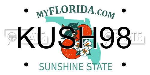 KUSH98 Florida License Plate